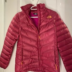 Pink north face coat